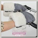 Меховая муфта-рукавички для коляски Esspero Double White из натуральной шерсти