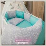 Комплект для круглой кроватки ByTwinz Дамаск с бортиками-подушками (6 предметов)